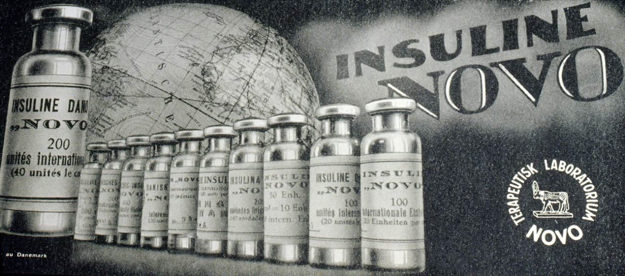 Insulin Novo advertisement in 1930.